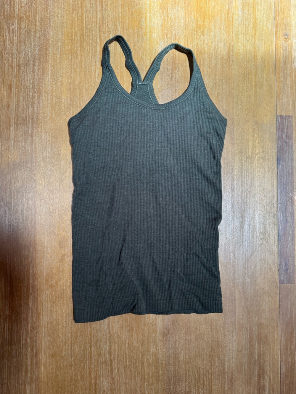 lululemon athletica Olive Green Ribbed Racerback Tank